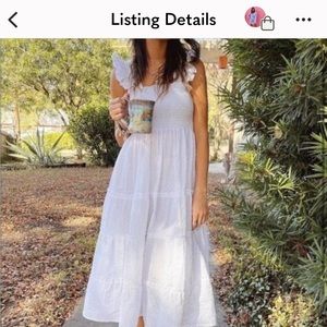 Hill House Home Ellie Nap Midi Dress White Pink Swiss Dot